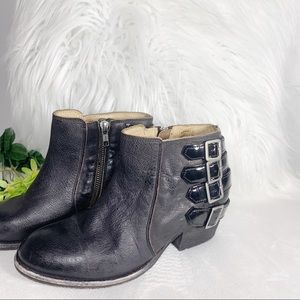 H by Hudson Black Leather booties made in Portugal